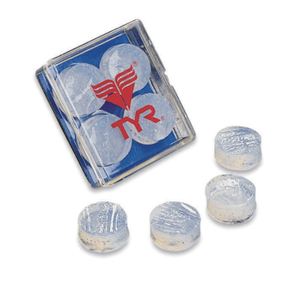 TYR Soft silicone ear plugs in white pack of 4