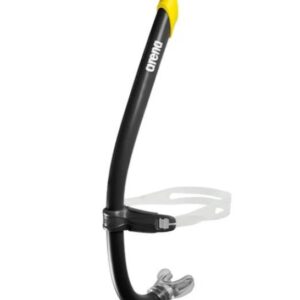 Black snorkel with yellow tip and mouthpiece