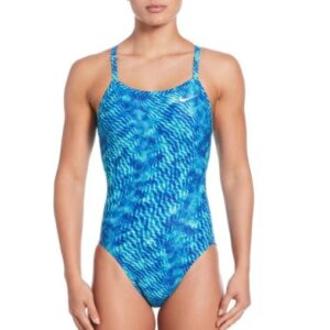 Maplewood__Nike Women's HydraStrong Pool Lanes Racerback One Piece Swimsuit, Blue/ Green