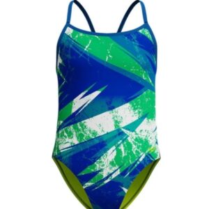 Brookside_Speedo Women's Swimsuit Bolted Flyback One Piece, Blue /Green
