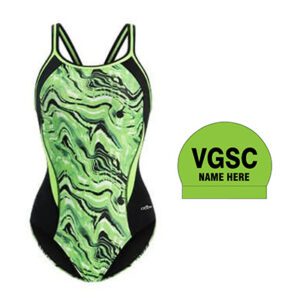 Village Greens Swim Club_Dolfin Women's Reliance Blaze Color Block DBX
