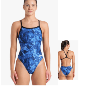 OBC__Arena Women's Team Crackle One Piece Swimsuit Challenge Back, Royal