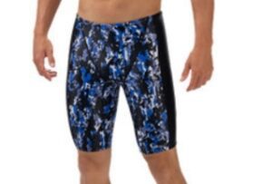 Men's blue camouflage swim jammers