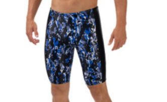 Men's blue camouflage swim jammers