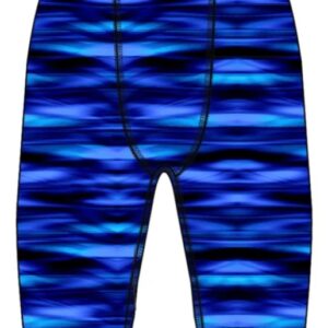 Blue wavy swim jammers with TY logo