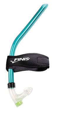 Turquoise snorkel with black head strap