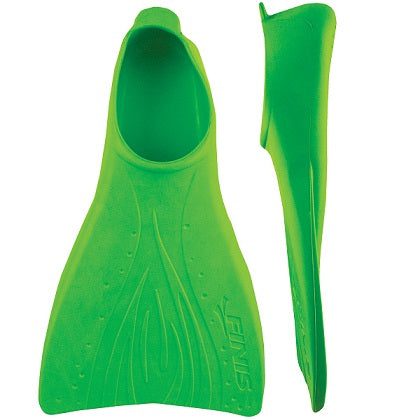 Pair of bright green swim fins