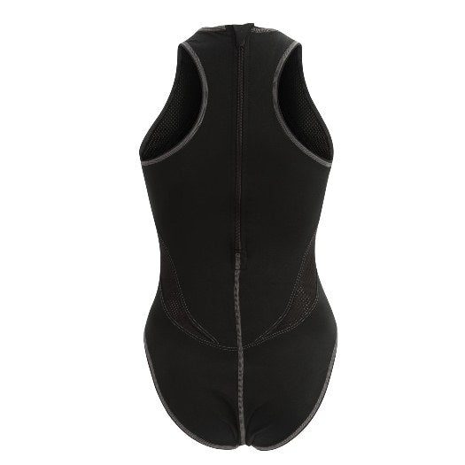 Black sleeveless wetsuit with back zipper