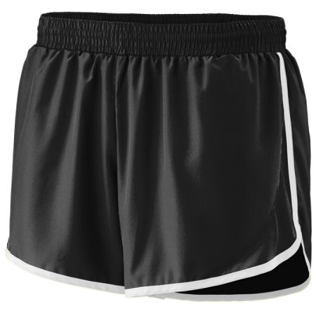 Black athletic shorts with white trim