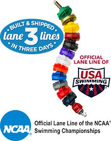COMPETITIVE RACING LANE LINES - 6 INCH 25M GOLD MEDAL LINE WITH DISCONNECT