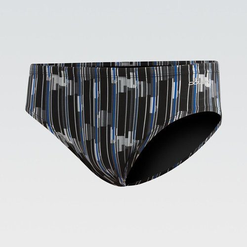 Men's black geometric patterned swim brief