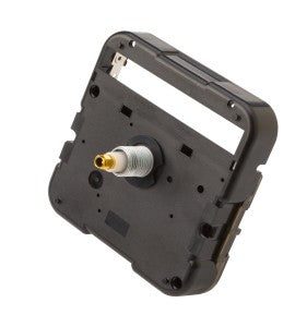 Black quartz clock movement mechanism with threaded shaft