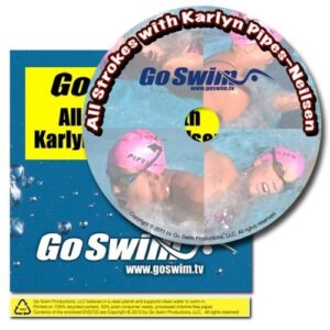 Go Swim DVD with swimmer in pink cap