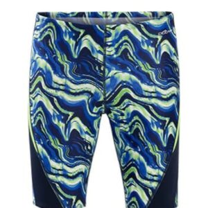 Blue green marble pattern swim jammers