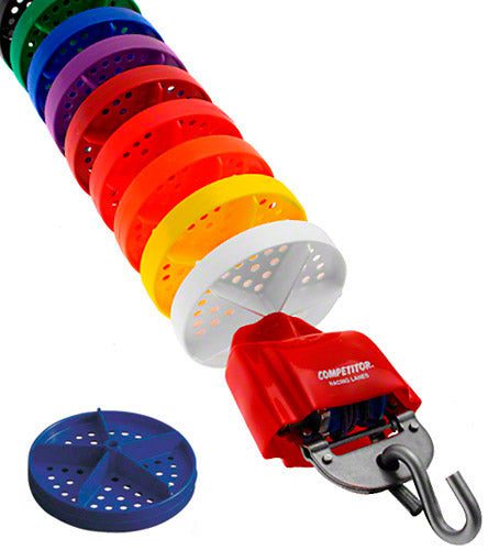 Colorful round plastic markers with metal hook