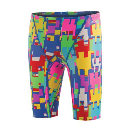 Colorful geometric patterned swim jammers