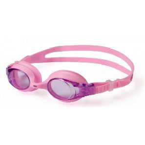 Pink swimming goggles with adjustable strap