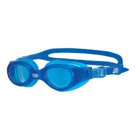 blue swimming goggles with adjustable strap