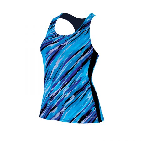 Blue abstract women's racerback tank top