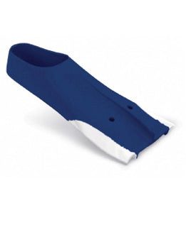 Blue snorkeling fin with white edges