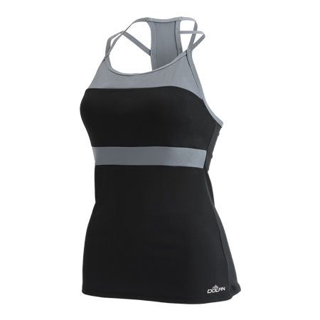 Women's black and gray racerback athletic tank