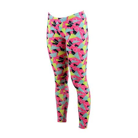 Neon geometric patterned women's leggings
