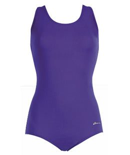 Solid purple women's one-piece swimsuit