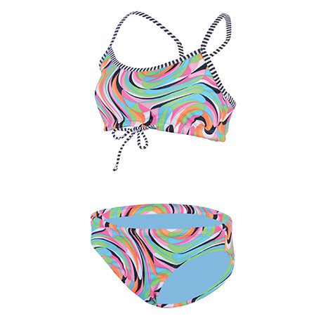 Girls' colorful swirl two-piece swimsuit