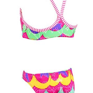Bright multicolored patterned two-piece bikini