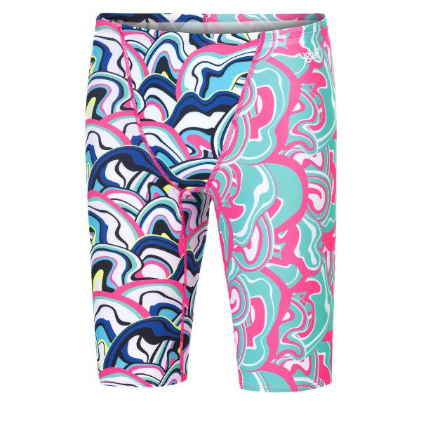 Colorful abstract patterned swim jammers
