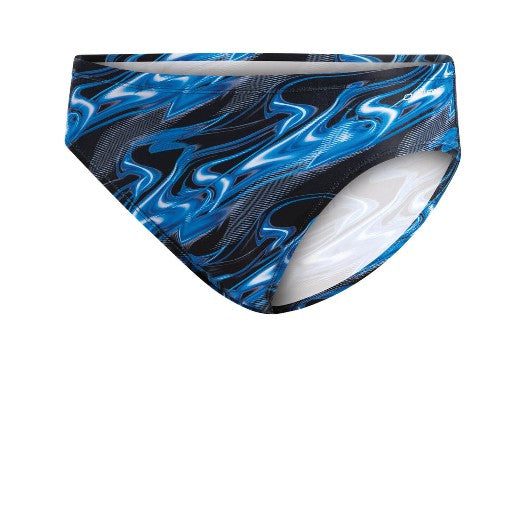 Blue and black swirl swim brief