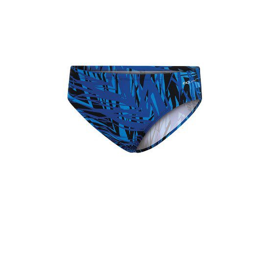 Blue abstract patterned men's swim brief