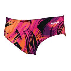 Pink and orange abstract patterned swim briefs