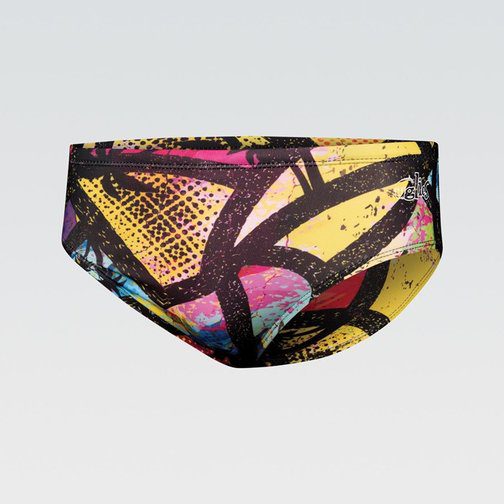 Colorful graffiti pattern swim brief