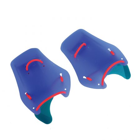 Pair of blue swim training paddles