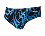 Men's blue patterned swim briefs
