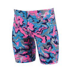 Pink and blue camouflage swim jammers