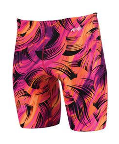 Pink and orange abstract patterned swim jammers