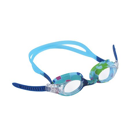 Blue patterned kids' swim goggles