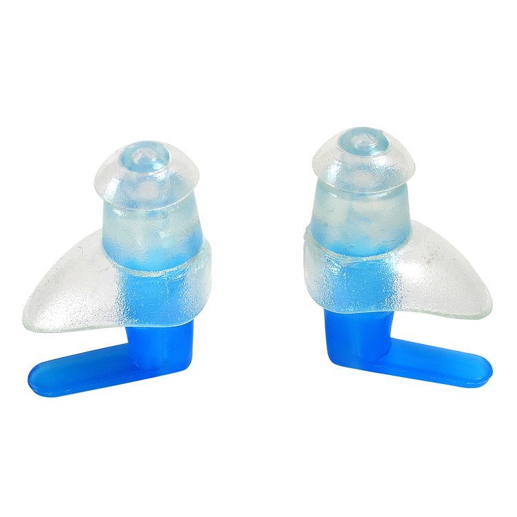 Pair of blue silicone earplugs