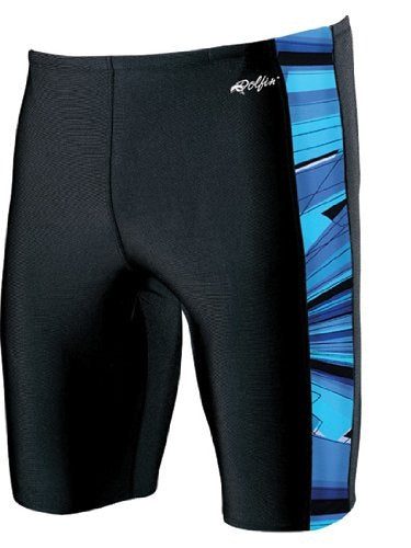 Black Dolfin swim jammers with blue panel