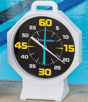 White octagonal swim pace clock