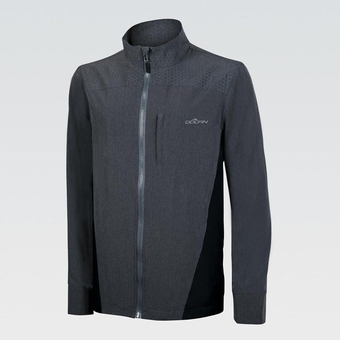 Charcoal full-zip softshell jacket