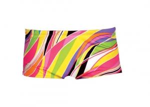 Multicolored wavy striped swim shorts