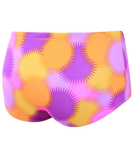 Colorful purple and orange patterned bikini bottoms