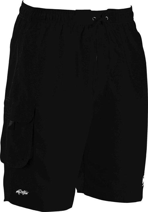 Black men's swim shorts with cargo pocket