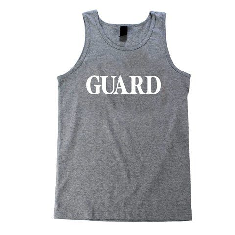 Gray tank top with "GUARD" print