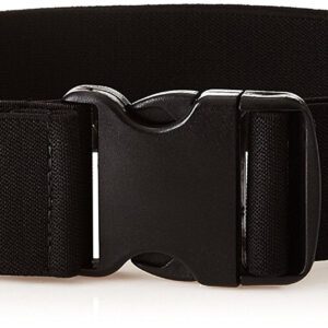 Black adjustable nylon belt with plastic buckle