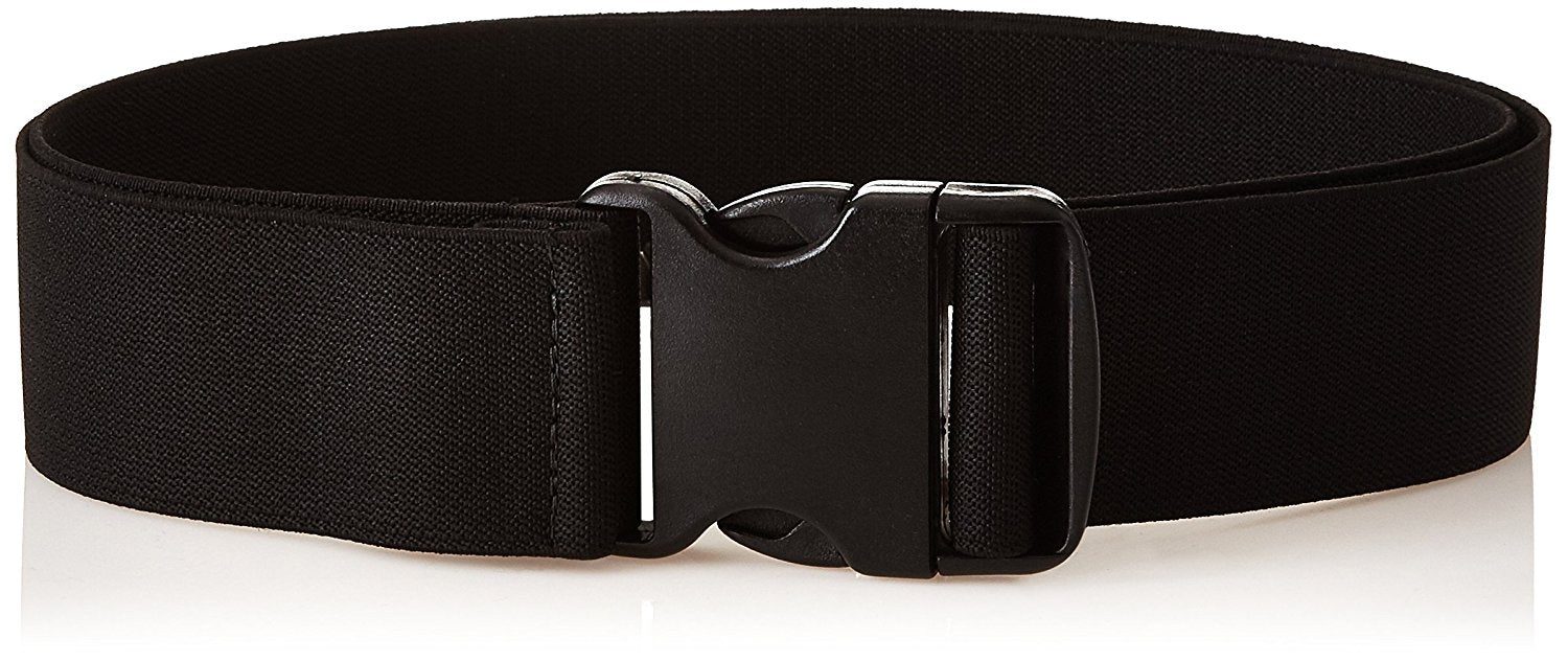 Black adjustable nylon belt with plastic buckle