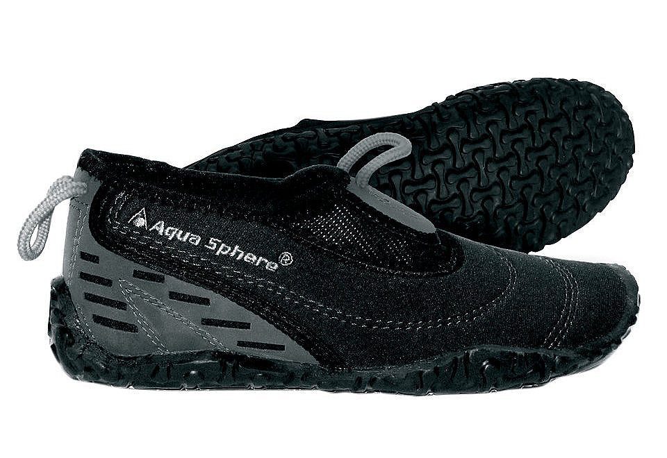 Pair of black Aqua Sphere water shoes
